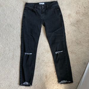 Free people cropped black skinny jeans